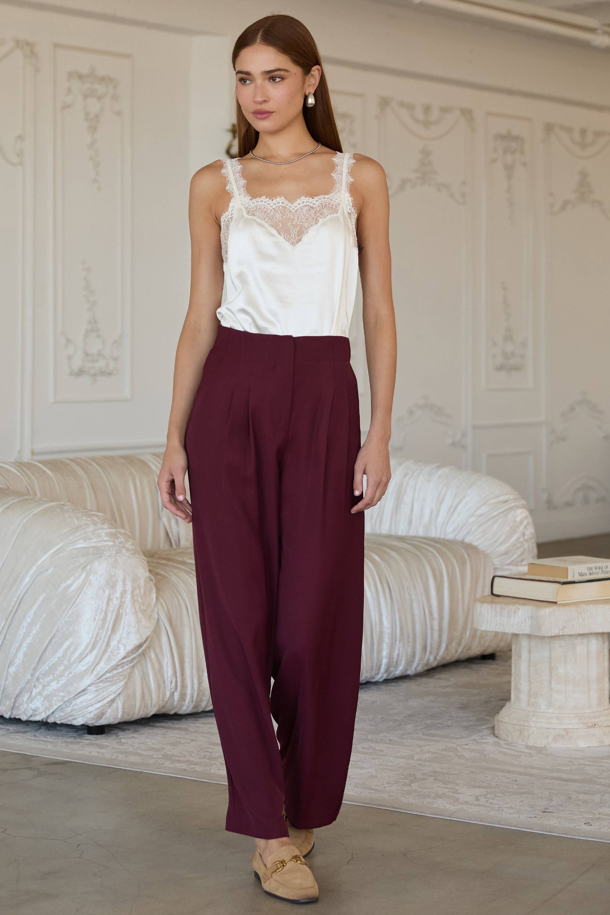 SKIES ARE BLUE - Wholesale Pants - Women's - Recycled Poly Wide Leg Pants4