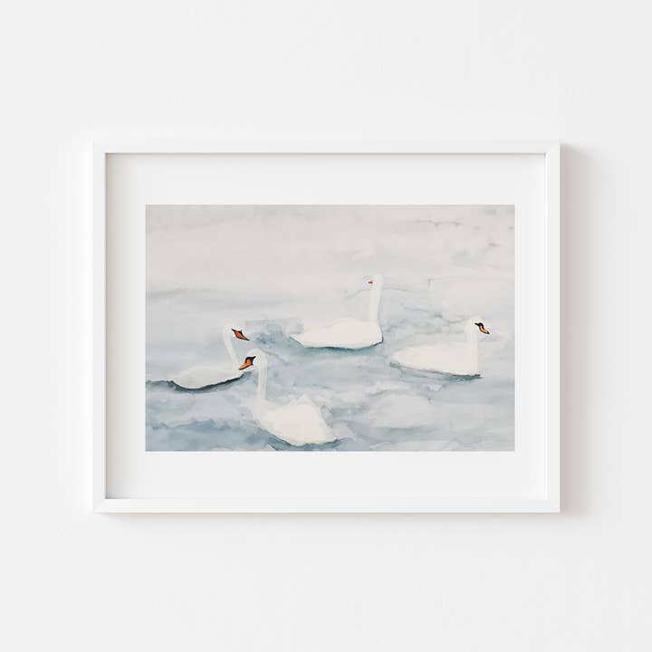 Graceful Swans 8x10 Art Print for wholesale by Patricia FK