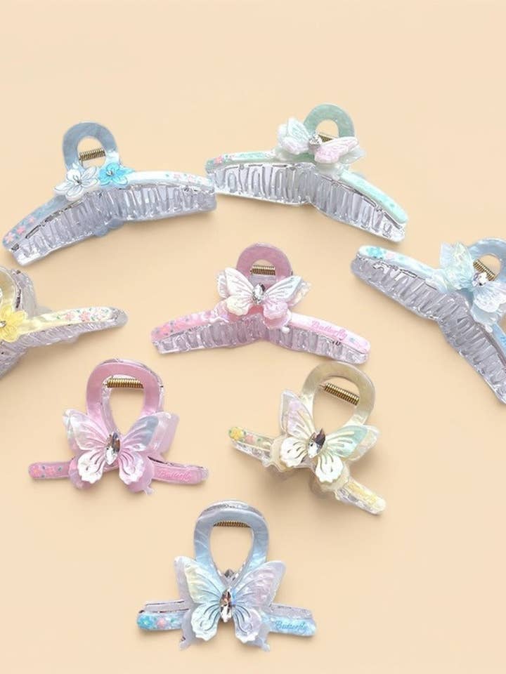 Beau - Ribbon-Bow Butterfly Hair Claw Clip (8x5.1cm) for wholesale by WEST AUSSIE SUPPLIES