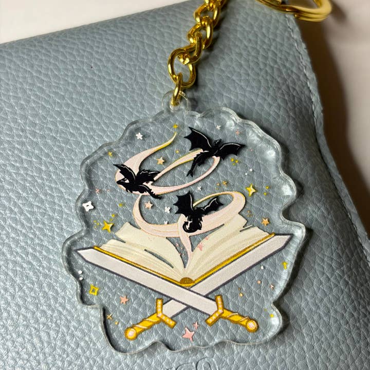 Book Dragon Keychain for wholesale by Designs with Jamie