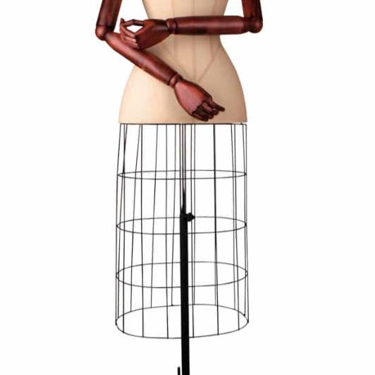 SUDMANNEQUIN - Wholesale Mannequin - FASHION FORM BUST WOMAN WITH WOODEN ARMS BASKET CAGE +BASE