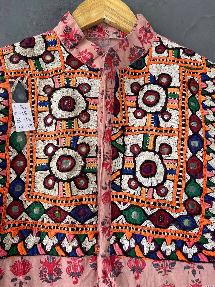 Bhawana Handicrafts – Vestido - Mulher por atacado – Vestido túnica casual boho feminino de verão com yoke Banjara1