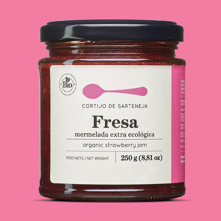 Confiture de Fraise Écologique pour la vente par Cortijo de Sarteneja