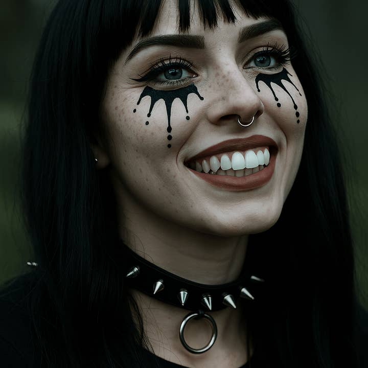 Perfect Pennywise Black Glitter Face Sticker for wholesale on Faire3