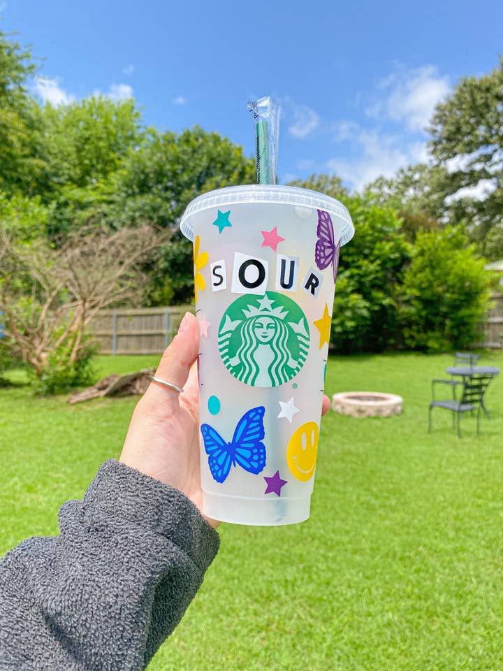 Olivia Rodrigo SOUR Album Starbucks Reusable Cold Cup for wholesale by Lovely JEN's Designs