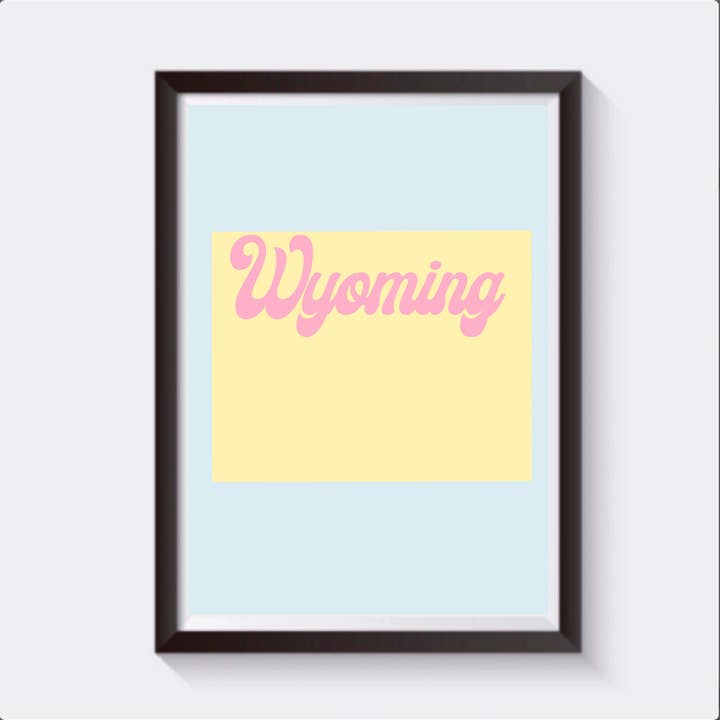 Wyoming Retro-Karten-Reise-Druck — erhältlich in 6 Größen für den Großhandel von 2 Sisters