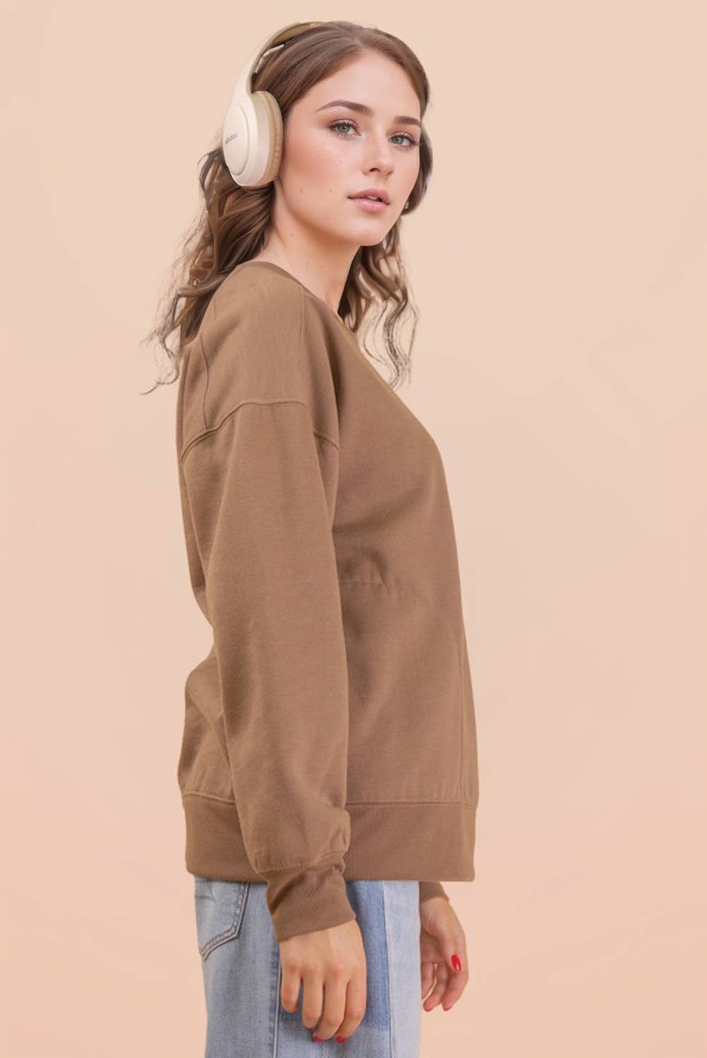 VERY J - Wholesale Knit Top - Women's - NT12385-Oversized Casual Comfy Solid Knit Top14