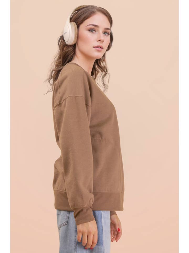 VERY J - Wholesale Knit Top - Women's - NT12385-Oversized Casual Comfy Solid Knit Top14