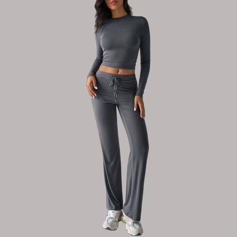 kycozy – wholesale Lounge set – Women's – Long Sleeve T-Shirt Straight Leg Pants Set0