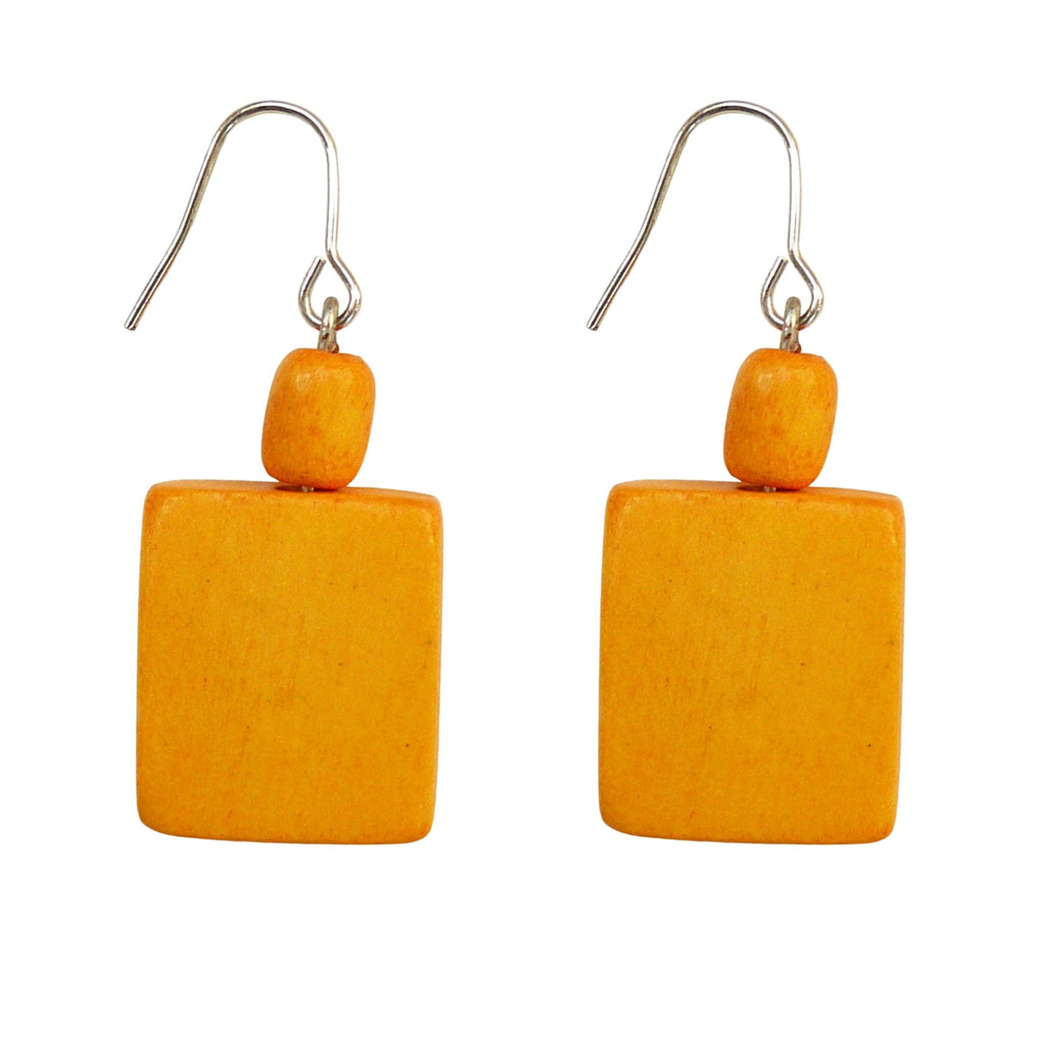 Lotusfeet - Vente Boucles d'oreilles pendantes - Boucles d'oreilles pendantes carrées en bois de Pangantuon3