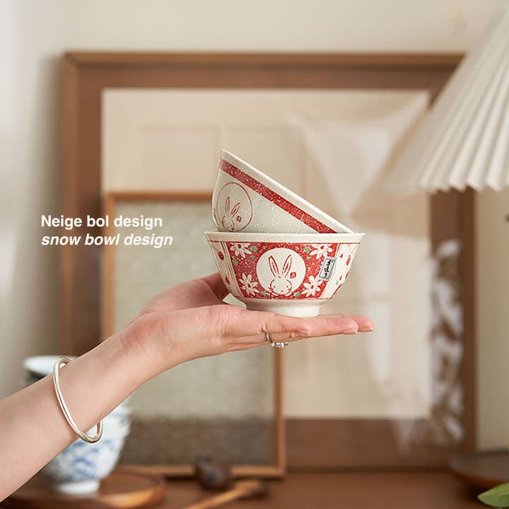 MinoCraft - Venta al por mayor Tazón - Cuencos de arroz de porcelana con diseño de conejos kawaii5