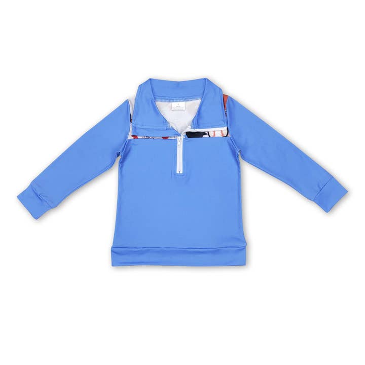 Baseball stars long sleeves kids boy zipper pullover for wholesale by Yawoo Garments