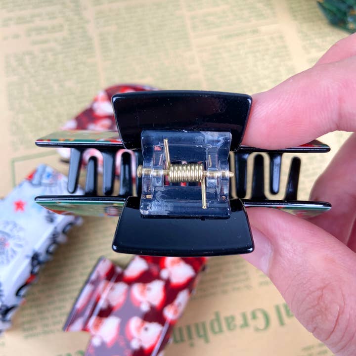 TheDivaSoap - Vendita all'ingrosso Fermaglio per capelli - Donna - Fermaglio per capelli con artiglio natalizio, Babbo Natale, pupazzo di neve4