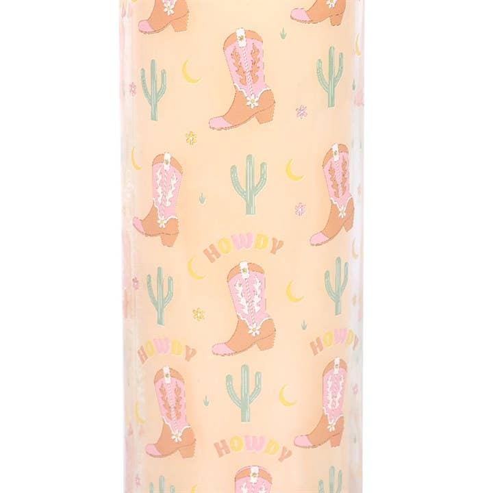 Something Different Wholesale - Wholesale Jar/Filled Candle - Howdy Cowboy Boot Print Floral Tube Candle