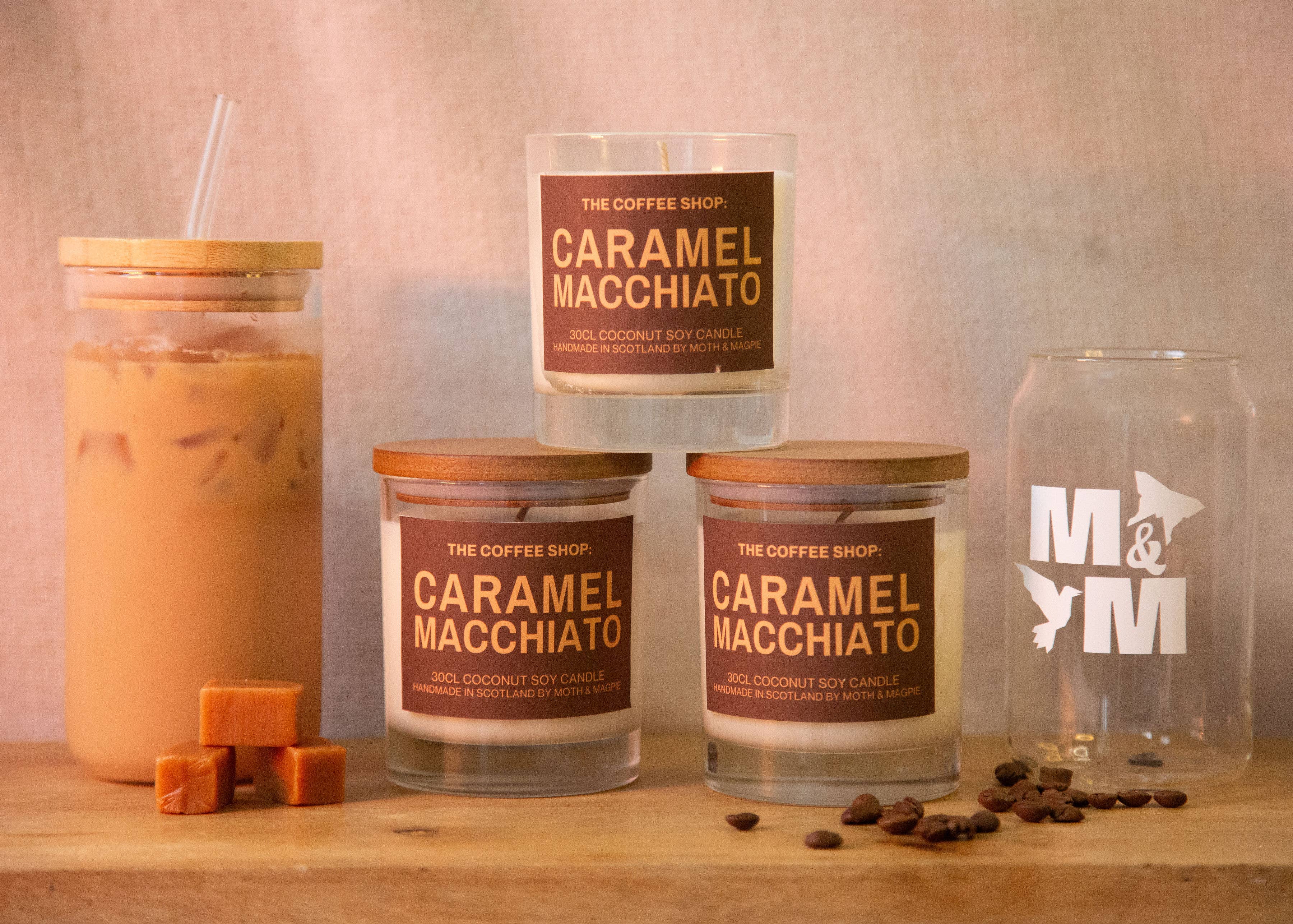 Moth & Magpie - Wholesale Jar/Filled Candle - Caramel Macchiato | Handmade 30cl Candle0