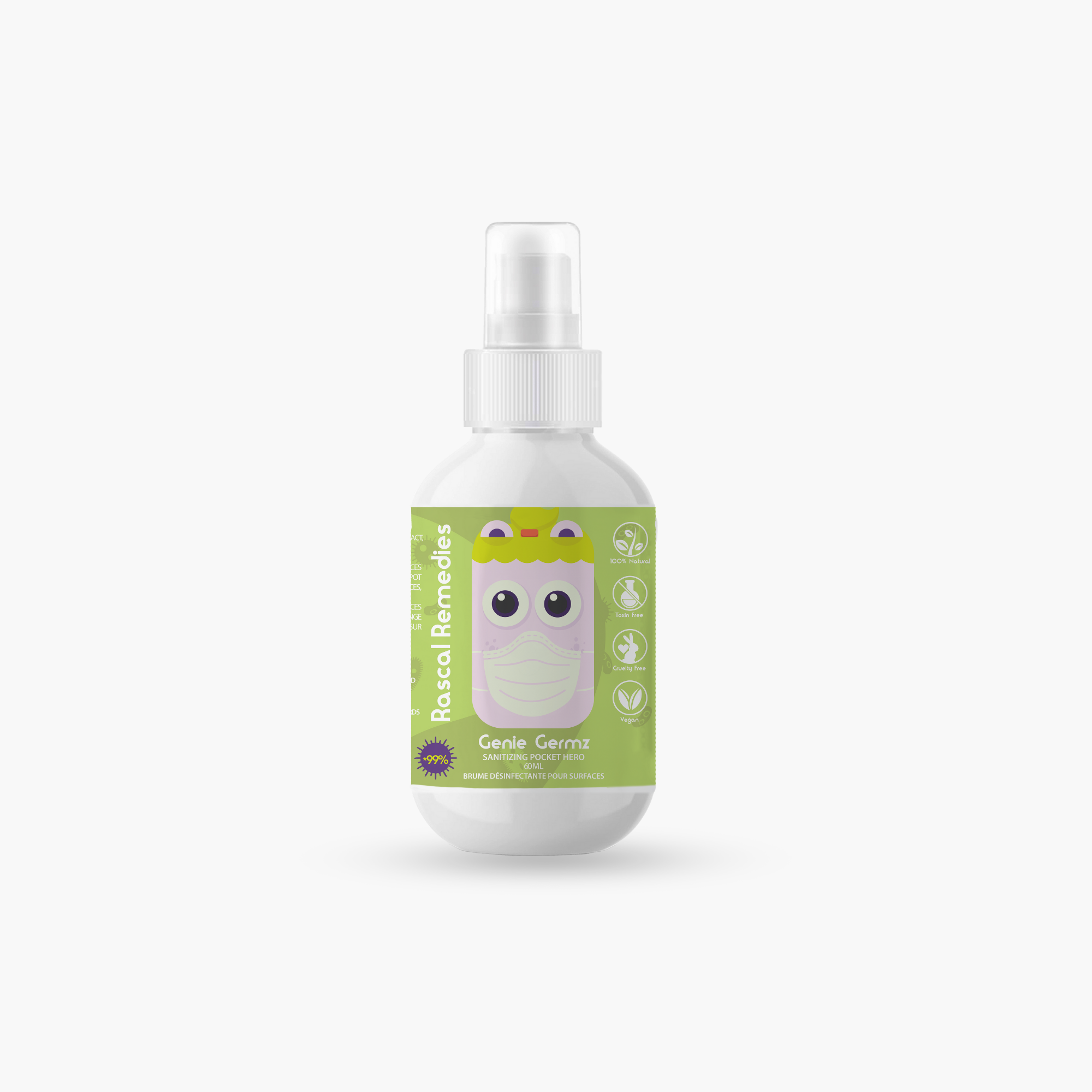 Rascal Remedies - Wholesale Antibacterial Cleaner - Genie Germz Sanitizing Pocket Hero1