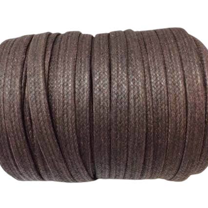 Cordons plats en coton ciré - 5 mm - Marron café pour la vente par Sun Enterprises B.V.