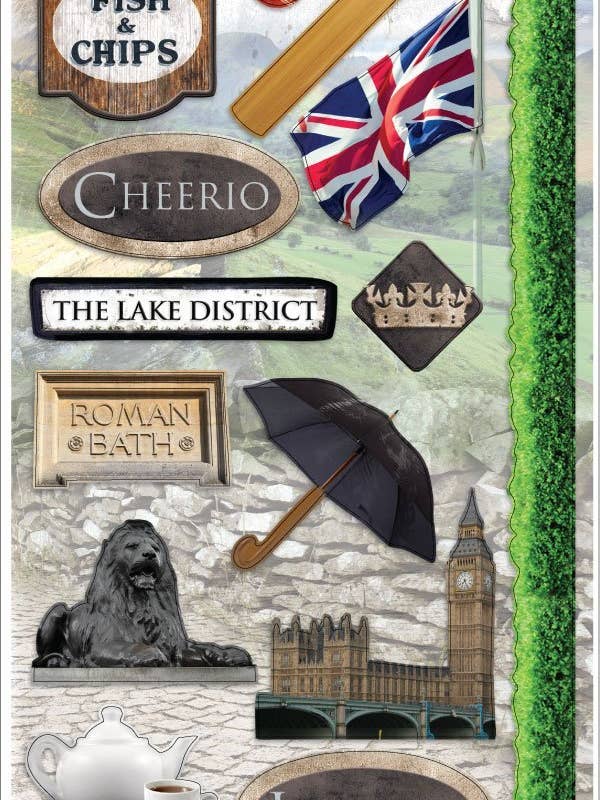 England Cardstock Sticker for wholesale by Paper House Productions