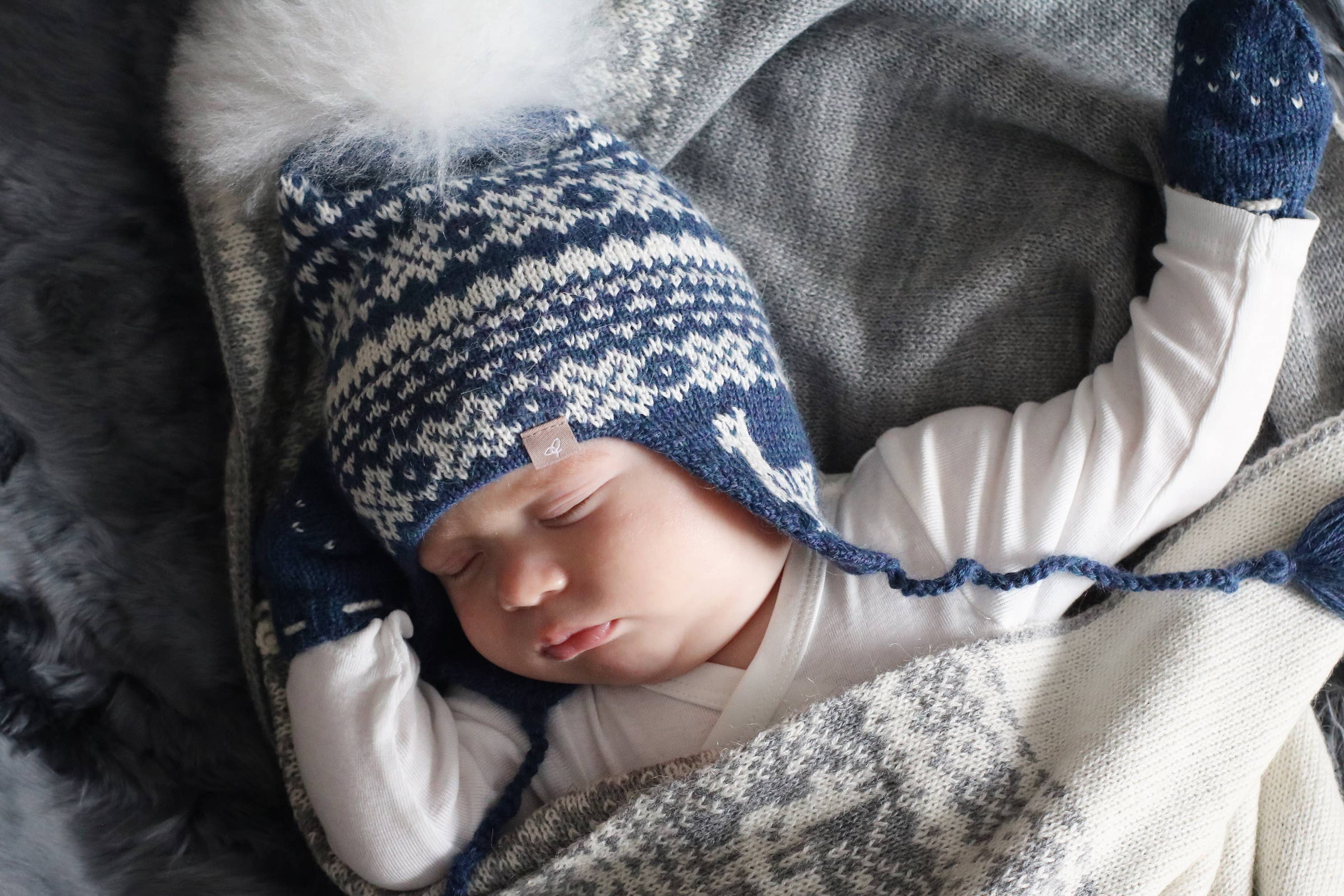 Samantha Holmes Alpaca Clothing and Gifts - Wholesale Newborn/Knit Hat - Baby - Alpaca Baby Earflap Hat - CLEARANCE PRICE4