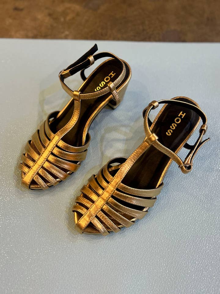 HOSS Cage 5cm - Gold Block Heel for wholesale by HOSS