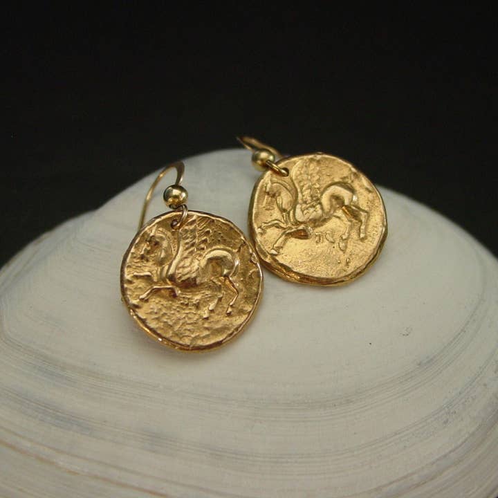 Vis a Vis Jewelry - Wholesale Dangle Earrings - Pegasus Earrings - Ancient Greek Coin Earrings1