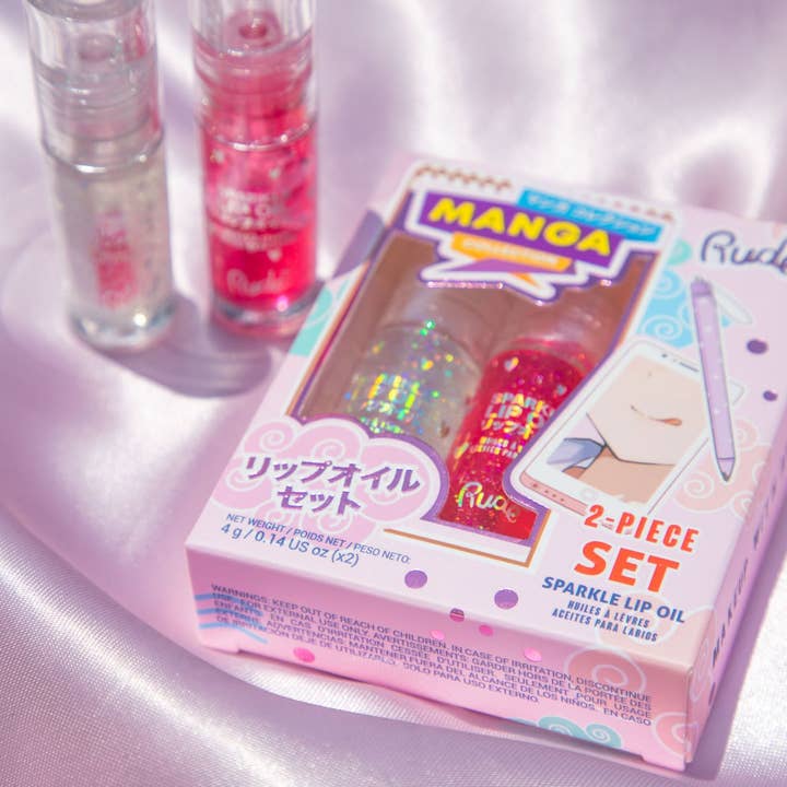 Rude Cosmetics - Wholesale Lip Gloss - Manga Collection Manga Sparkle Lip Oil Duo