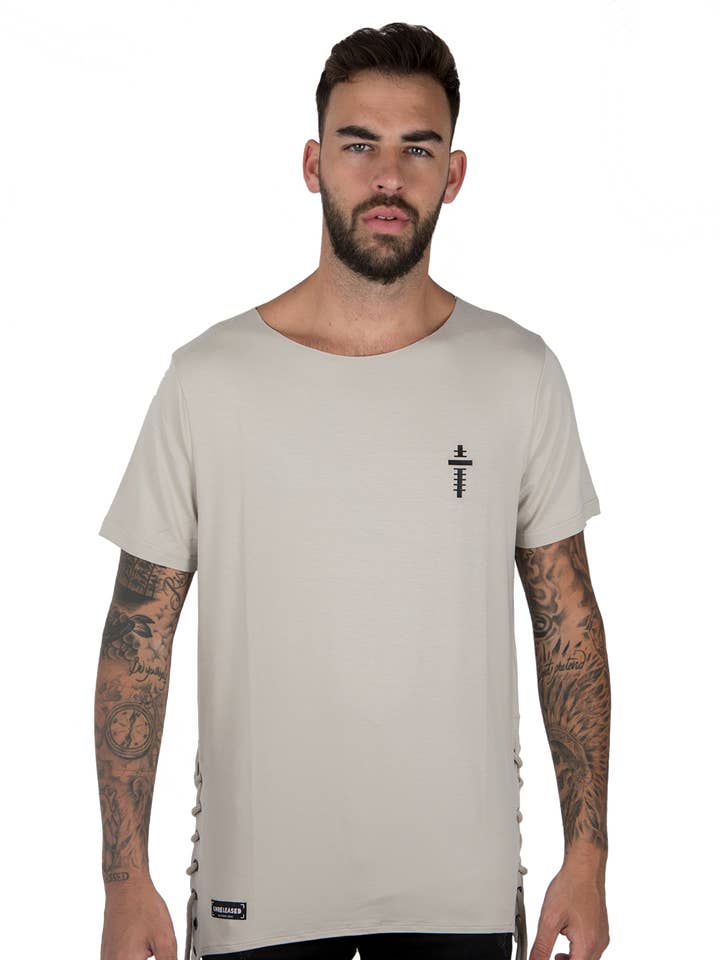 SIDES OPENING T-SHIRT GREY for wholesale by UNRELEASED