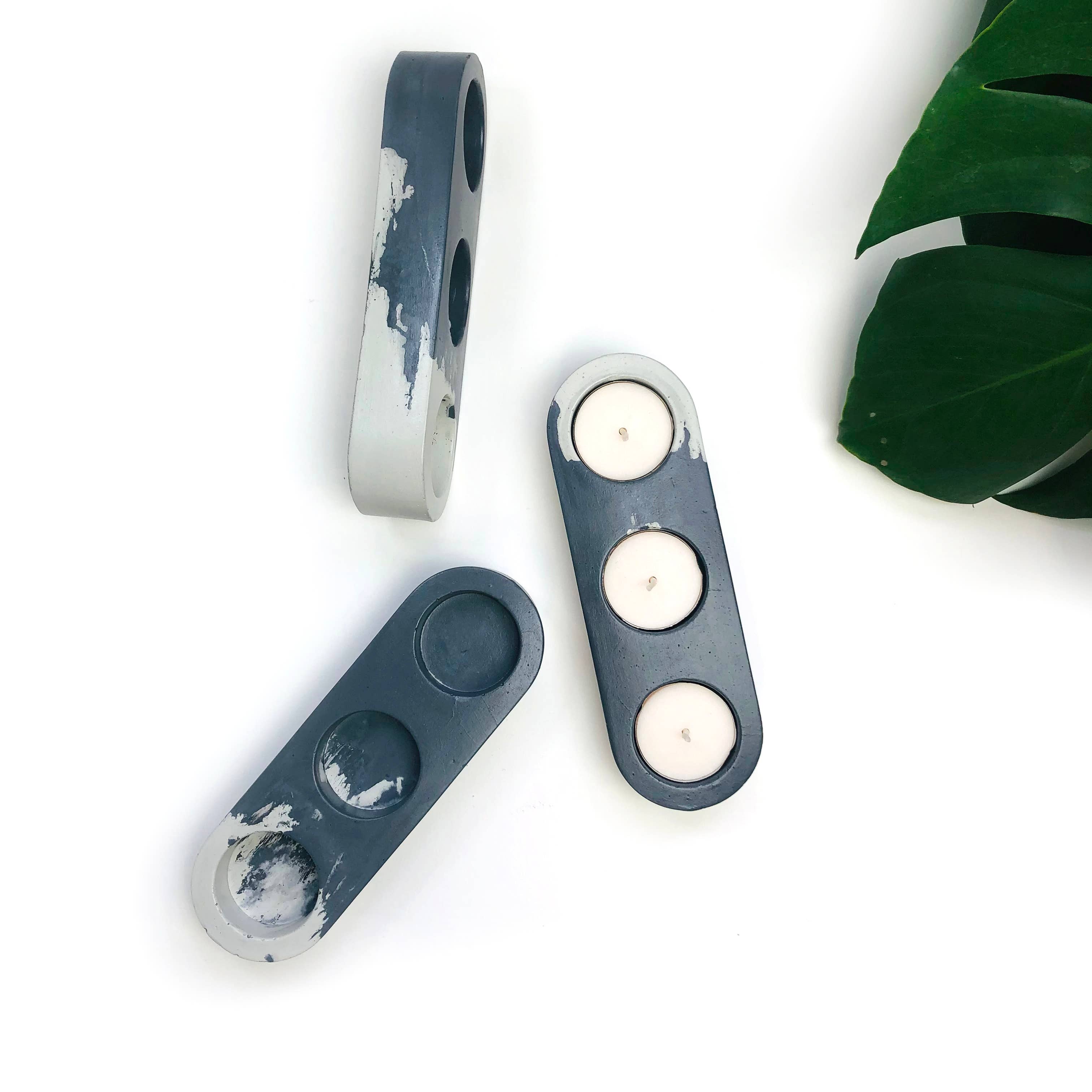 Known Goods Co. – Suporte de vela por atacado – Porta-Velas de Chá Concrete Trio3