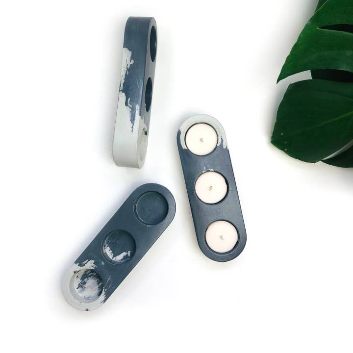 Known Goods Co. – Suporte de vela por atacado – Porta-Velas de Chá Concrete Trio3