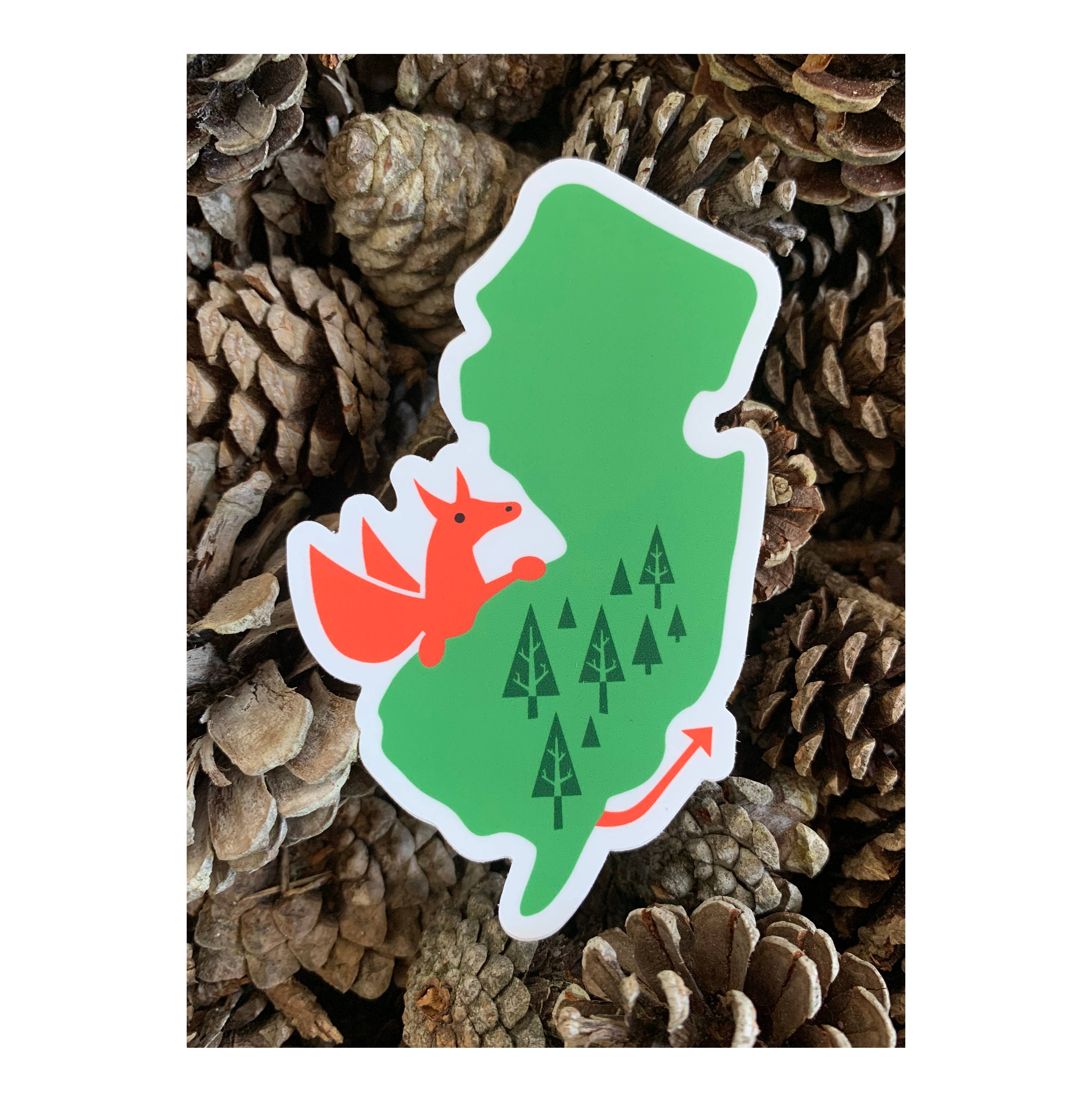Fresh Fish - Wholesale Sticker - New Jersey Pinelands with Jersey Devil Bumper Sticker1