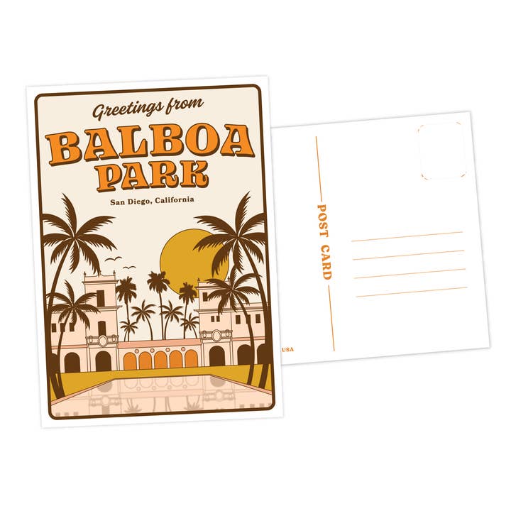 Wild Child Brand – Engroshandel Postkort – Hilsen fra Balboa Park, Californiens postkort