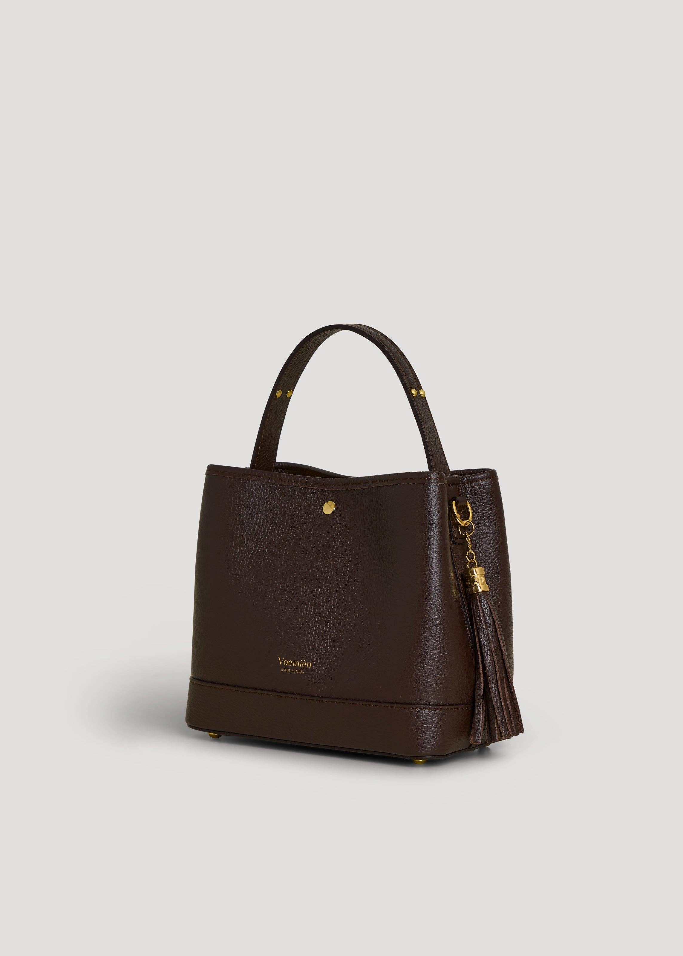 Voemièn - Vendita all'ingrosso Borsa con manico - Donna - Borsa Kendy in pelle Dollar marrone scuro1