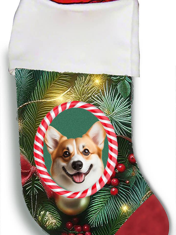 Calza di Natale Corgi Cardigan Fulvo/Bianco per la vendita all'ingrosso da parte di Best of Breed Products