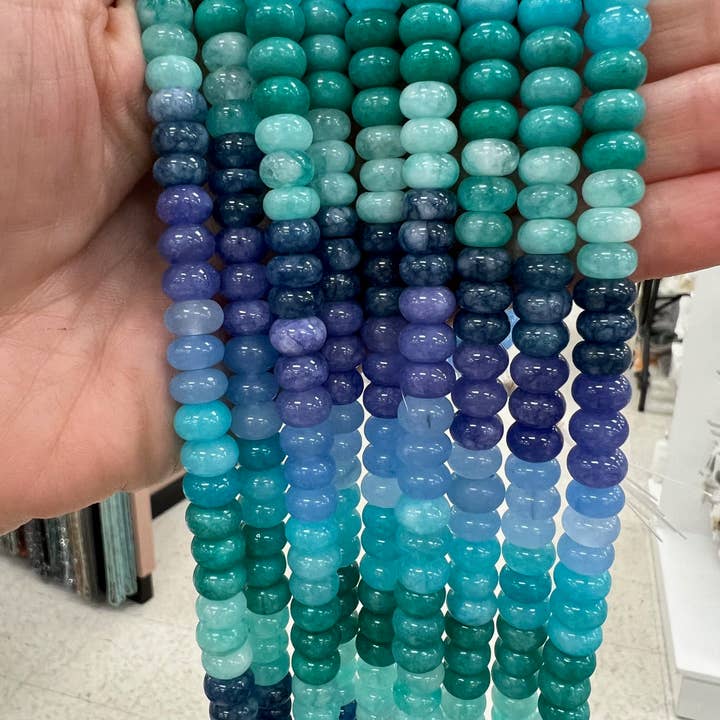 Sonya Renee Jewelry - Wholesale Beaded/Pearl Necklace - Lilly Gemstone Bead Necklace multi-color 8mm opals jade