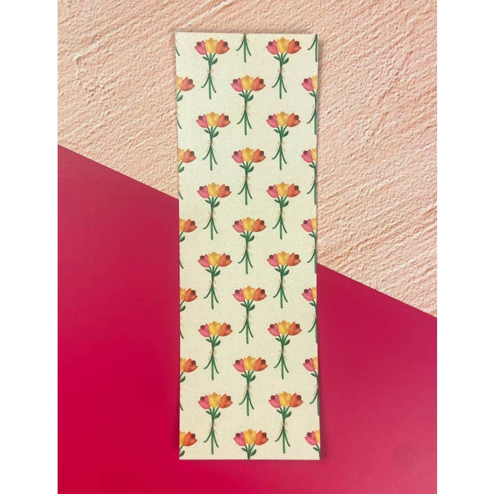 Made Line Designs - Vendita all'ingrosso Segnalibro - Segnalibro laminato con motivo a fascio di fiori di tulipano