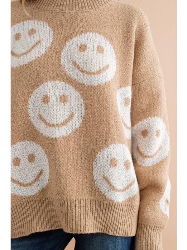 Pink Irene Wholesale - Vendita all'ingrosso Maglione tricot - Donna - MAGLIONE CON MOTIVO A VOLTO SORRIDENTE13