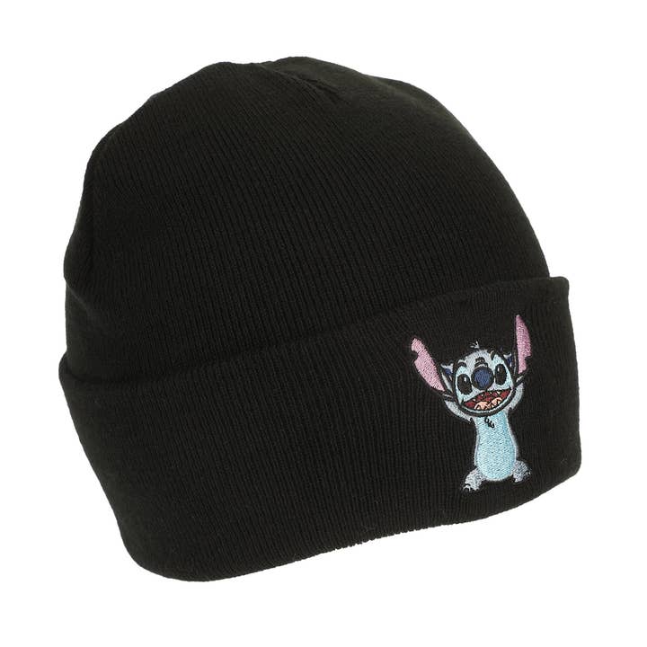 Lilo & Stitch Embroidery On Acrylic Knit Standard Cuff Beanie for wholesale by Bioworld Merchandising