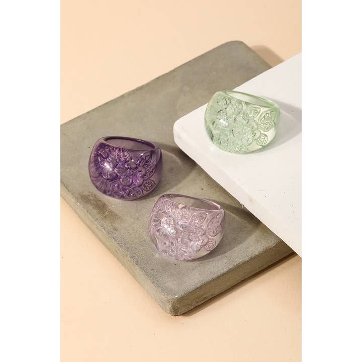 Anarchy Street – Engroshandel Statementring – Blomst harpiks Dome Ring2