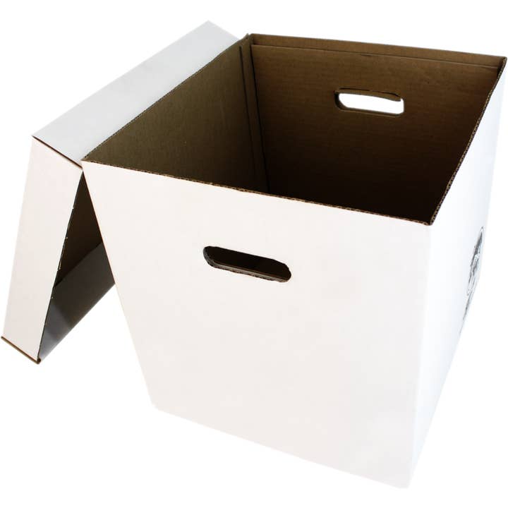 Square Deal Recordings & Supplies - Wholesale Storage Bin - Cardboard 12" Record Storage Box - Holds Up To 90 Records