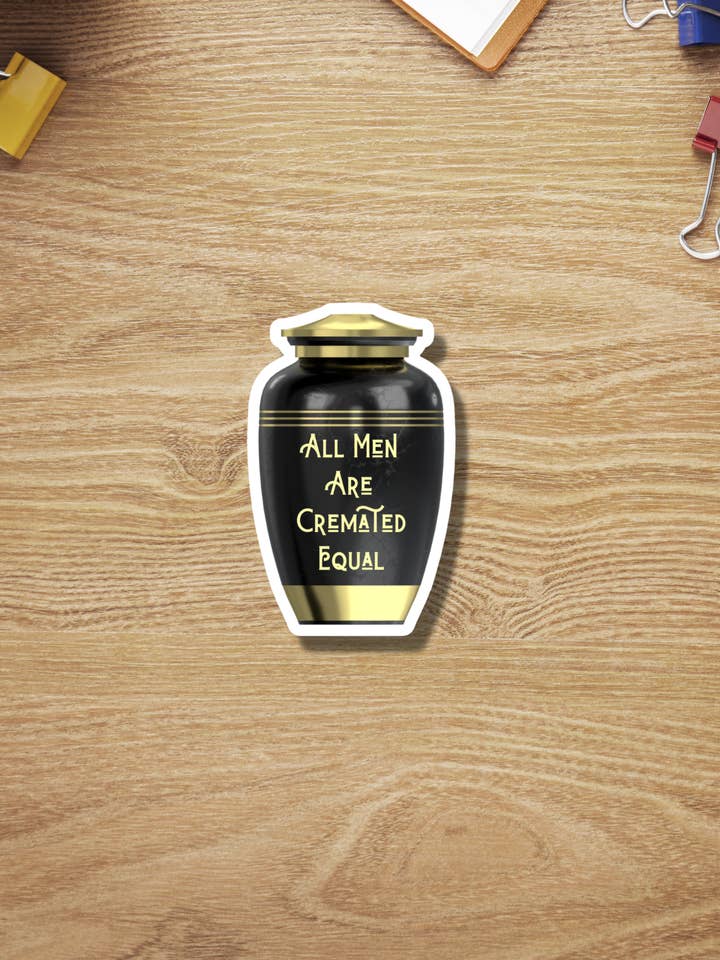 Funny Dark Humor Sticker (Urn) for wholesale by Fyg & Company, LLC