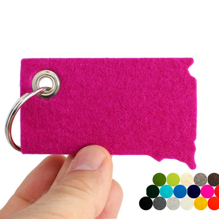 South Dakota Felt Key Fob for wholesale by Feltiva