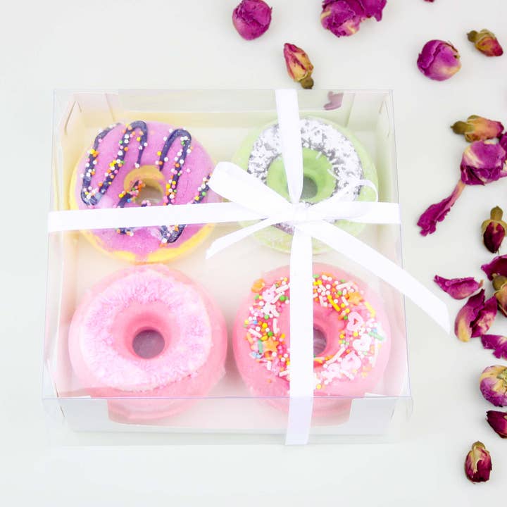 Emartbuy - Wholesale Gift Box - Transparent-Lid Sweet Treat Box with Satin Ribbon Pack of 12