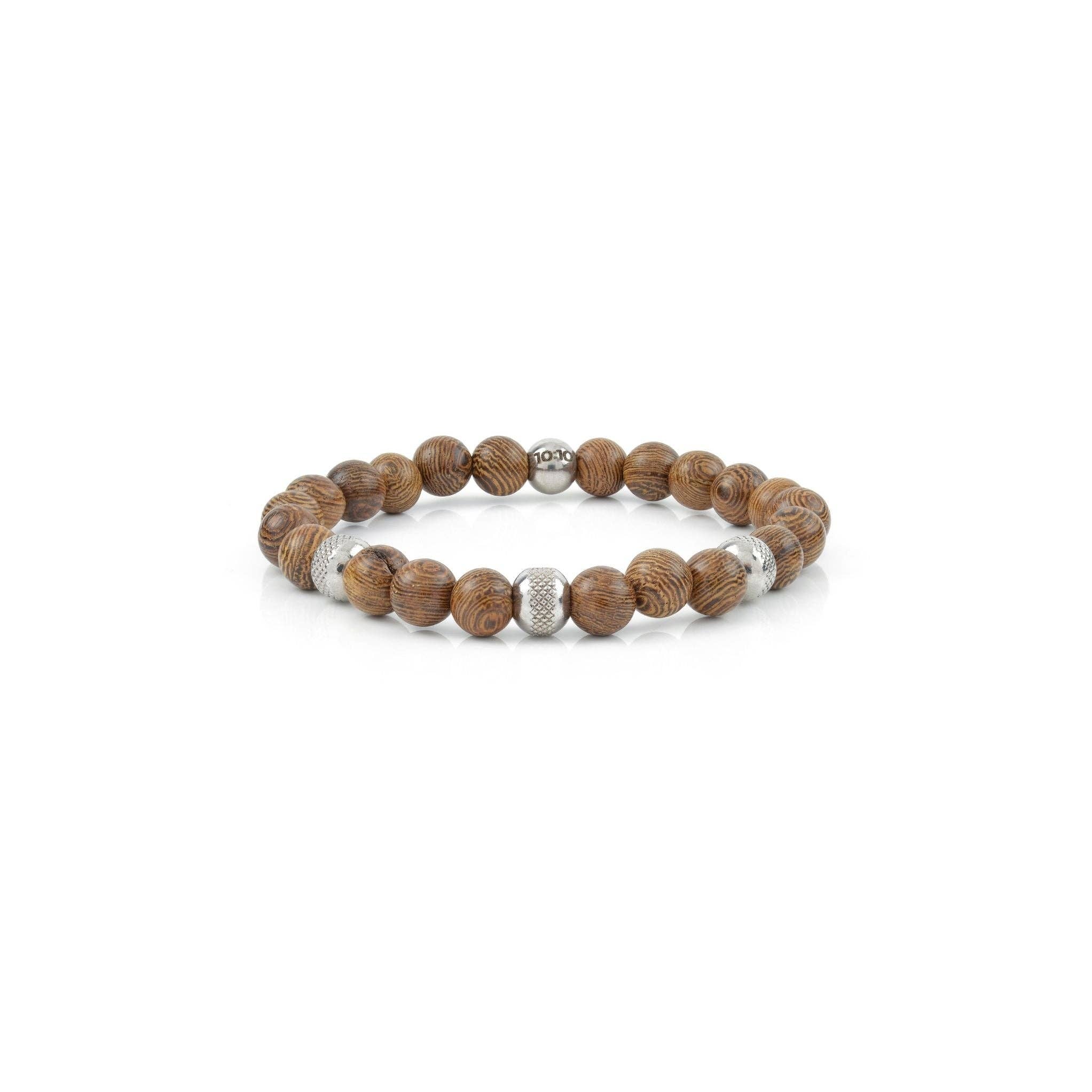 10:10 Gioielli - Omnicut srl - Wholesale Beaded Bracelet - 10:10 Elastic bracelet with dark wood 8 mm0