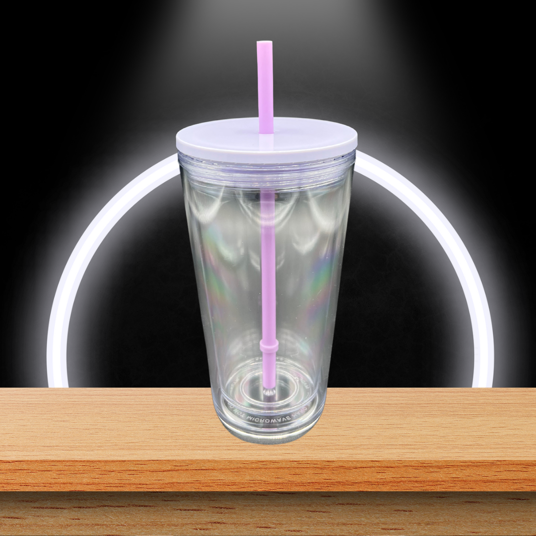 OMG Cups! - Wholesale Drinking Glass/Cup - Acrylic Double Wall Tumbler (16oz) - Clear Lid2