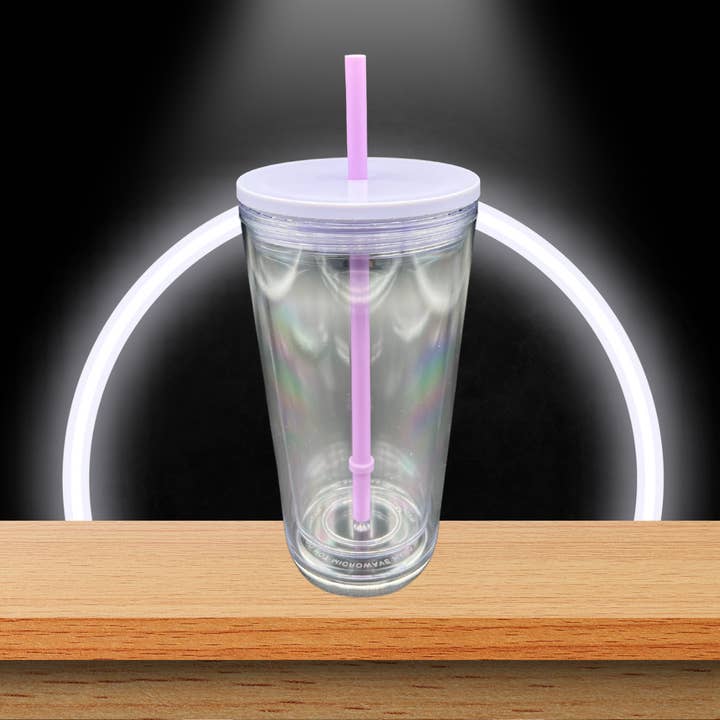 OMG Cups! - Wholesale Drinking Glass/Cup - Acrylic Double Wall Tumbler (16oz) - Clear Lid2