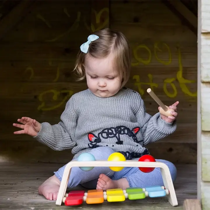 Hippychick – wholesale Musical toy – Kids & baby – Classic World 2-1 Pound Tap Bench Wooden Hammer Xylophone3