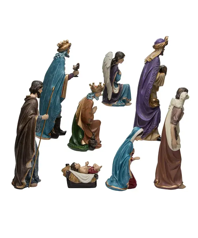 Kurt S. Adler, Inc. - Vente Crèche de Noël - 9"SET DE CRÈCHE EN RÉSINE 8PC1