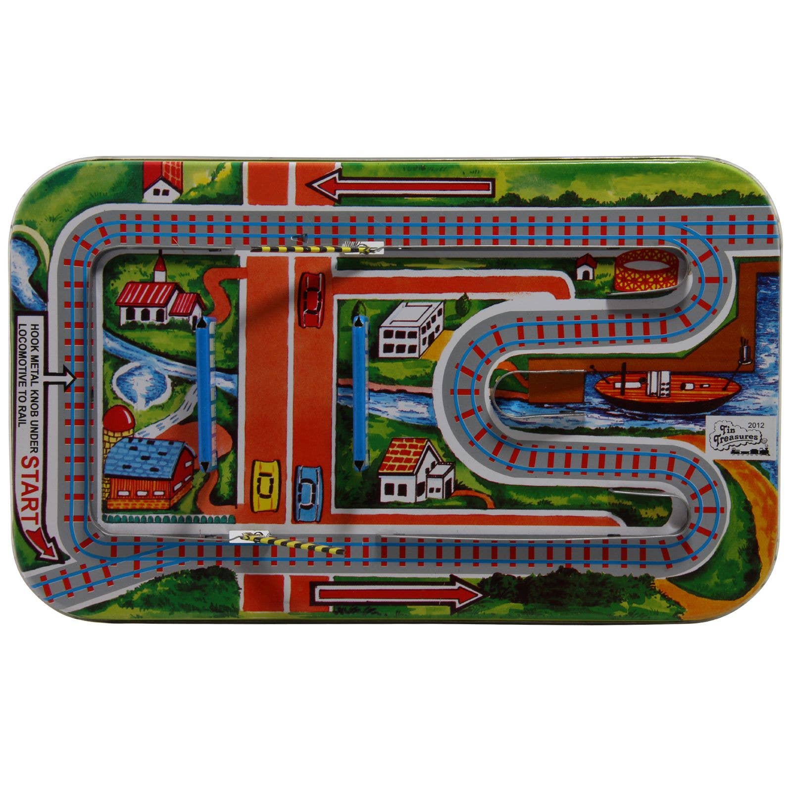 Tribal Trade GmbH - Wholesale Toy Set - Kids - Cross Road Train Tin Toy Play without Tin Cars2