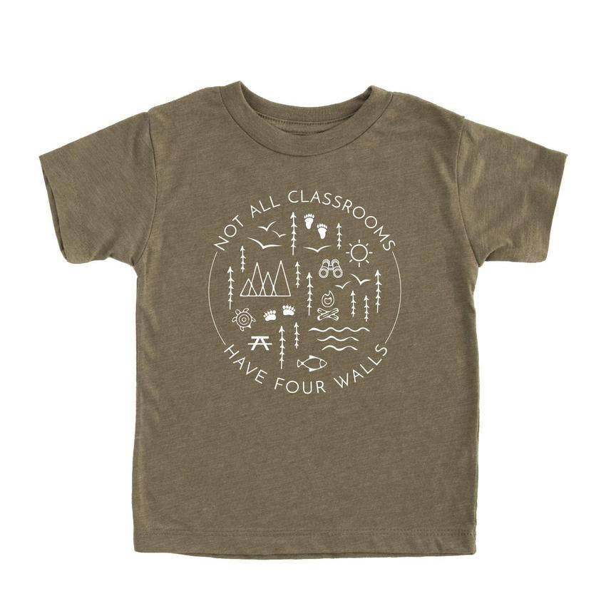 Nature Supply Co - Wholesale Screen Printed T-Shirt - Kids - Not All Classrooms Have Four Walls Kids Tee | Eco Friendly0