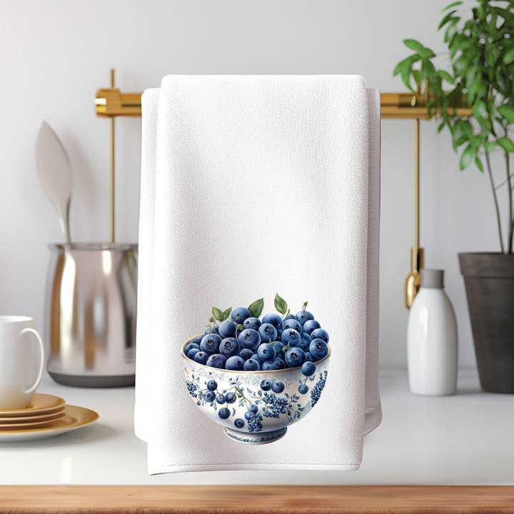 Blueberry Elegant Luxury Kitchen Hand Towel Decor for wholesale by Fernville Creations